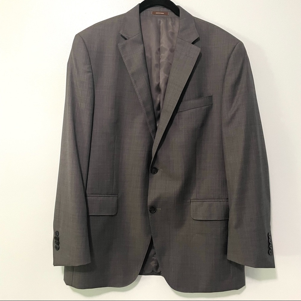 Peter Millar Mens Gray Classic Fit Wool Suit Jacket Size 40R